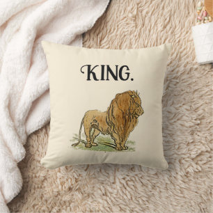 Cojín Decorativo Personalizado del León del Rey de la Selva, audaz