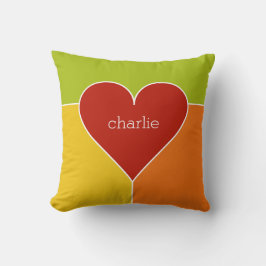 Cojín Decorativo Personalizado del patrón cardíaco monograma almoha