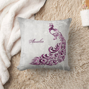 Cojín decorativo personalizado del pavo real magen