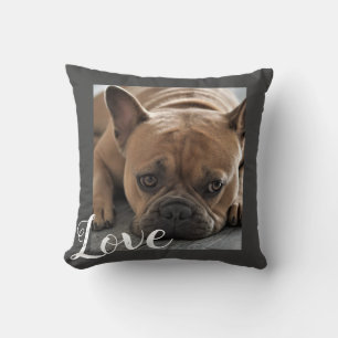 Cojín Decorativo personalizado del perro de amor agrega tu foto y t