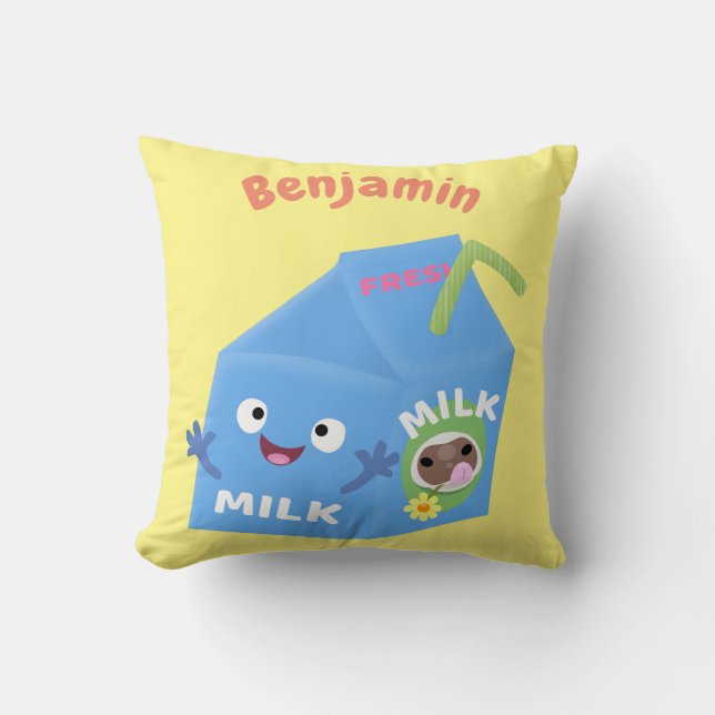 Cojín Decorativo Personalizado del personaje de la caja de leche fe (Anverso)