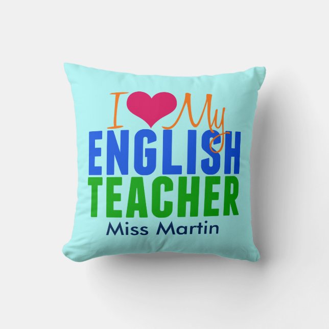 Cojín Decorativo Personalizado del profesor de inglés (Anverso)