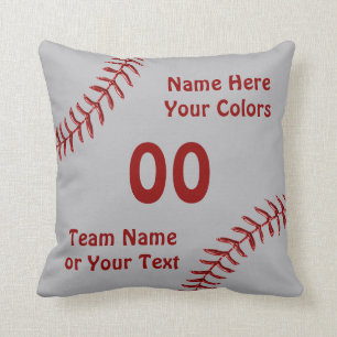 Cojín decorativo personalizado del softball,