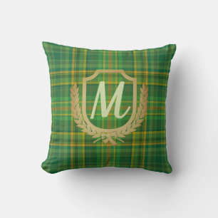 Cojín Decorativo Personalizado del tartán verde rico (plaid)