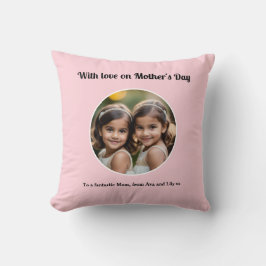 Cojín Decorativo Personalizado Día de la Madre Bonito Rosa Foto Lin