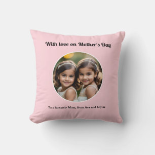Cojín Decorativo Personalizado Día de la Madre Bonito Rosa Foto Lin