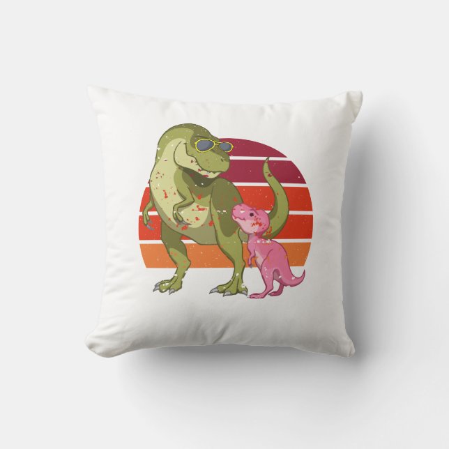 Cojín Decorativo Personalizado Dino Papasaurus Papa Dad Padre Funny (Anverso)