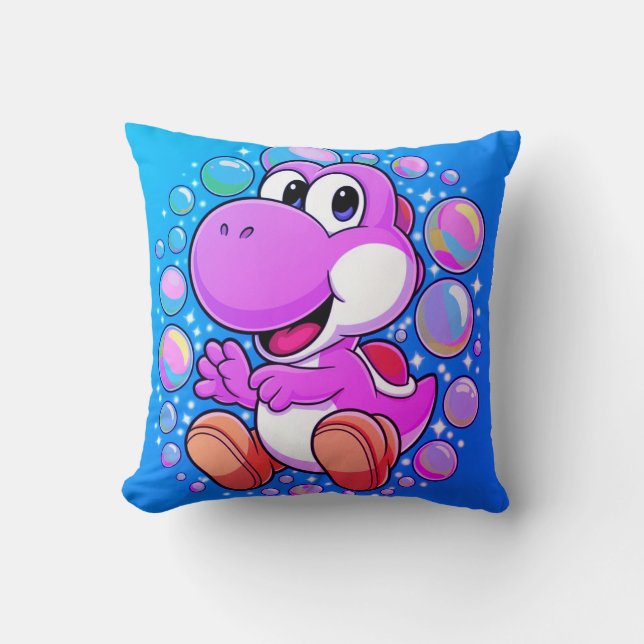 Cojín Decorativo Personalizado divertida de dinosaurios Pillow | De (Anverso)