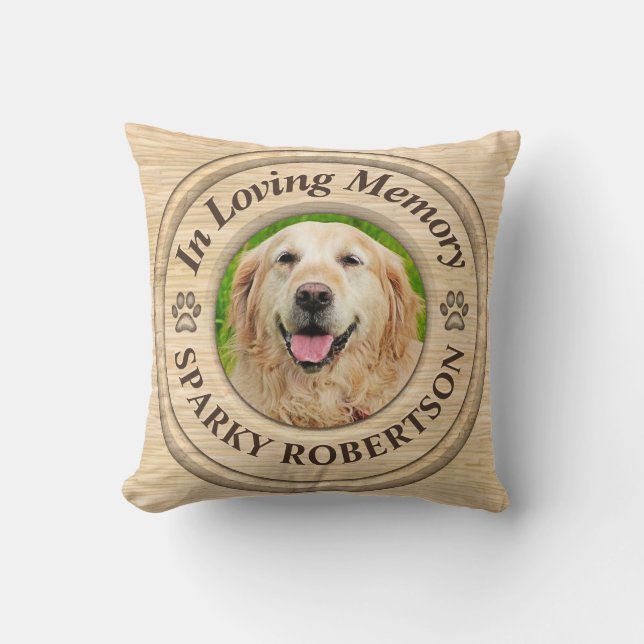 Cojín Decorativo Personalizado Dog Memorial Keepsake (Anverso)
