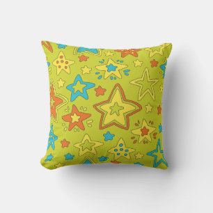 Cojín Decorativo Personalizado Doodle Bright, estrella pop de color