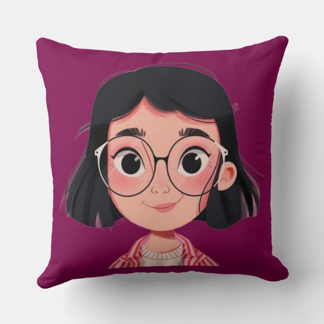 Cojín Decorativo Personalizado  educada Chica Pillow - regalo elega (Reverso )