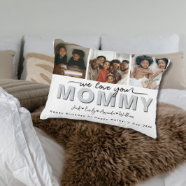 Cojín Decorativo Personalizado Elegant Te queremos, mami collage de