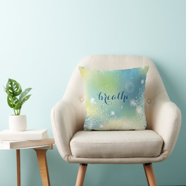Cojín Decorativo Personalizado elegante azul turquesa de Dandelions (Silla)