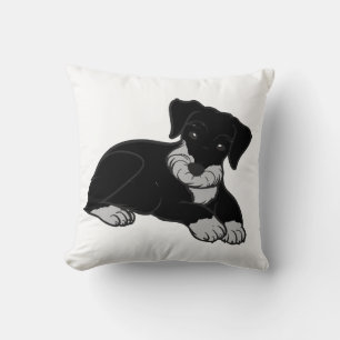 Cojín Decorativo personalizado en miniatura de schnuazuer negro y p