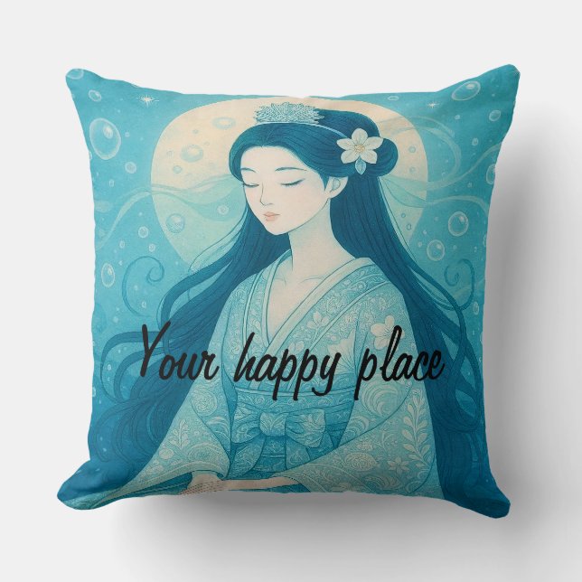 Cojín Decorativo Personalizado Estética Zen Meditación Mental Minim (Anverso)