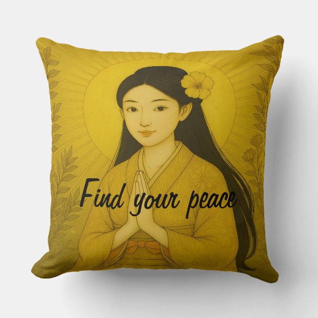 Cojín Decorativo Personalizado Estética Zen Meditación Mental Minim (Anverso)