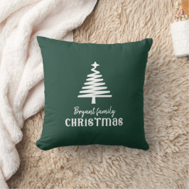 Cojín Decorativo Personalizado familia árbol de Navidad verde
