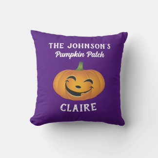 Cojín Decorativo Personalizado Familia Nombre Calabaza Parche Cuto 