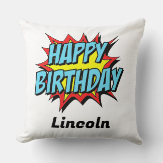 Cojín decorativo personalizado Feliz Cumpleaños