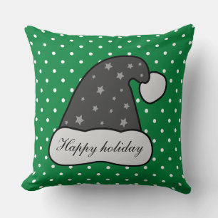 Cojín Decorativo Personalizado Feliz fiesta Santa hat patrón de pun