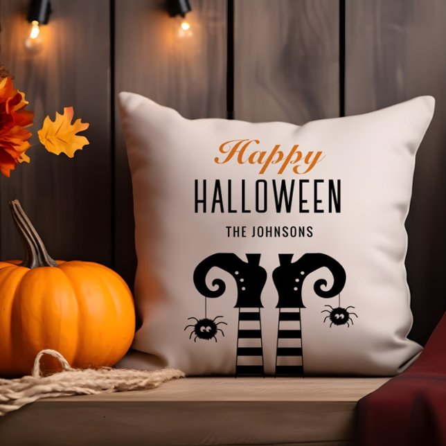 Cojín Decorativo Personalizado Feliz Halloween Pies de Bruja Blanco (Subido por el creador)