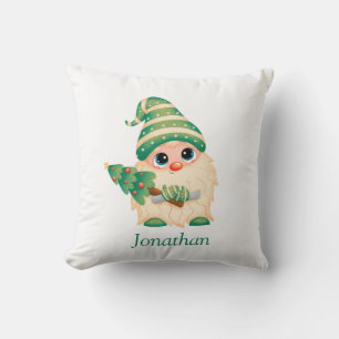 Cojín Decorativo Personalizado Feliz Navidad Cute Gnome Boy