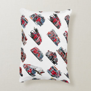 Cojín Decorativo Personalizado Fire Trucks Fabric de patrón sin fis