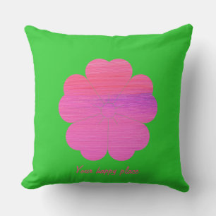 Cojín Decorativo Personalizado Flor Geométrica Moderada Mínima Rosa