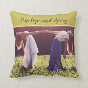 Cojín Decorativo Personalizado Foto de los mejores amigos para siem