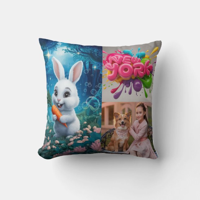 Cojín Decorativo personalizado foto familiar personalizada, almohad (Anverso)