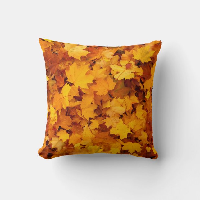 Cojín Decorativo Personalizado foto hojas de otoño (Anverso)