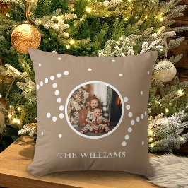 Cojín Decorativo Personalizado Foto Navidades marrones naturales