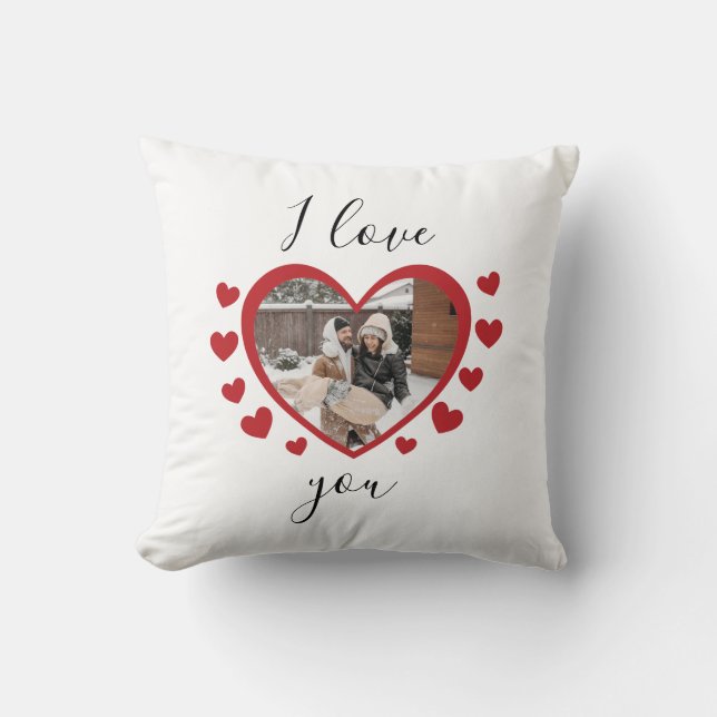 Cojín Decorativo Personalizado foto polaroide me encanta el corazón (Anverso)
