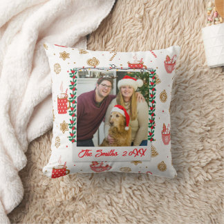 Cojín Decorativo Personalizado Foto y nombre Navidad Feliz personal