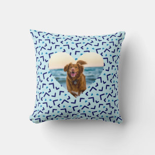 Cojín Decorativo Personalizado fotográfico de perros azules