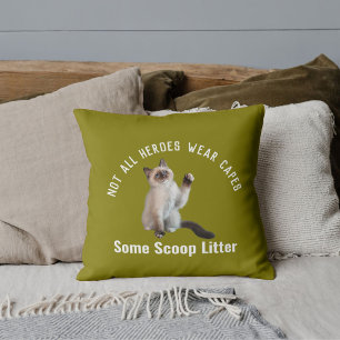 Cojín Decorativo Personalizado Gato Héroe Lindo Papá Día del Padre