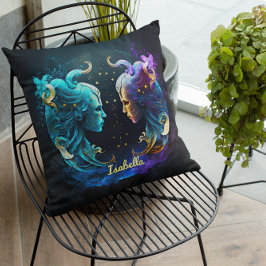 Cojín Decorativo Personalizado Gemini Zodiac Horoscope Fantasía Sol