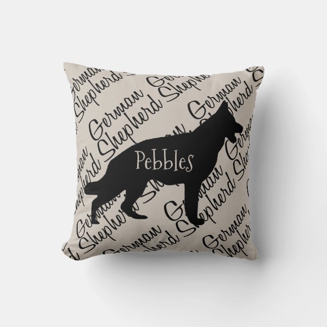 Cojín Decorativo Personalizado German Shepherd Dog Silhouette (Anverso)