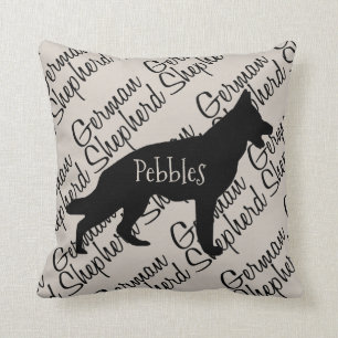 Cojín Decorativo Personalizado German Shepherd Dog Silhouette