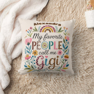 Cojín Decorativo ❤️Personalizado GIGI Día de la Madre Cumpleaños Na
