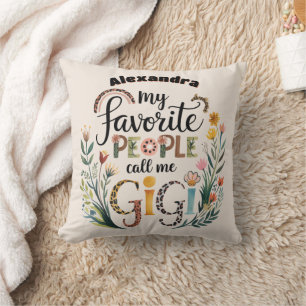 Cojín Decorativo ❤️Personalizado GIGI Día de la Madre Cumpleaños Na