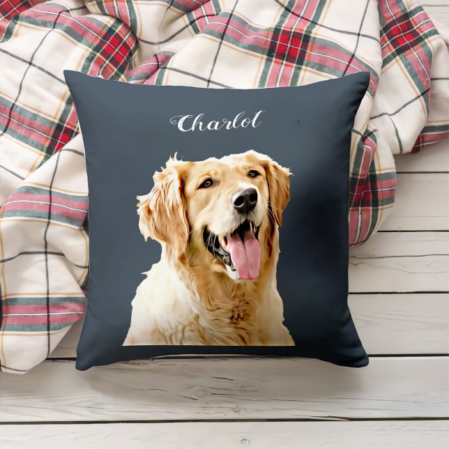 Cojín Decorativo Personalizado Golden Retriever Dog Personalizado D (Subido por el creador)