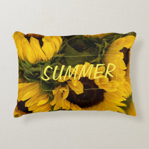 Cojín Decorativo Personalizado Golden Sunflower cálido