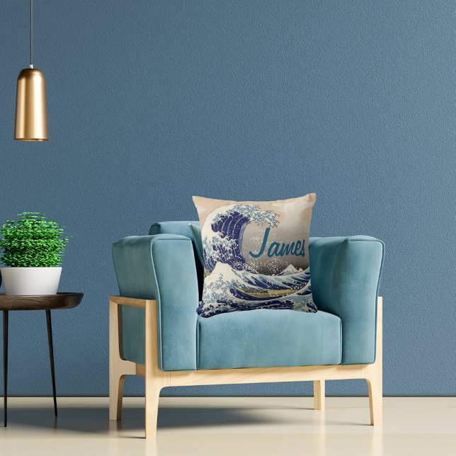Cojín Decorativo Personalizado Great Wave arte tradicional japonés (Subido por el creador)