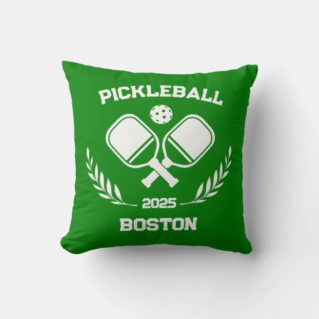 Cojín Decorativo Personalizado Green de Pickleball Boston 2025 (Anverso)