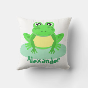 Cojín Decorativo Personalizado Green Frog Cute