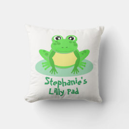 Cojín Decorativo Personalizado Green Frog Cute