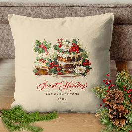 Cojín Decorativo Personalizado Green Leaves Watercolor Vintage Navi