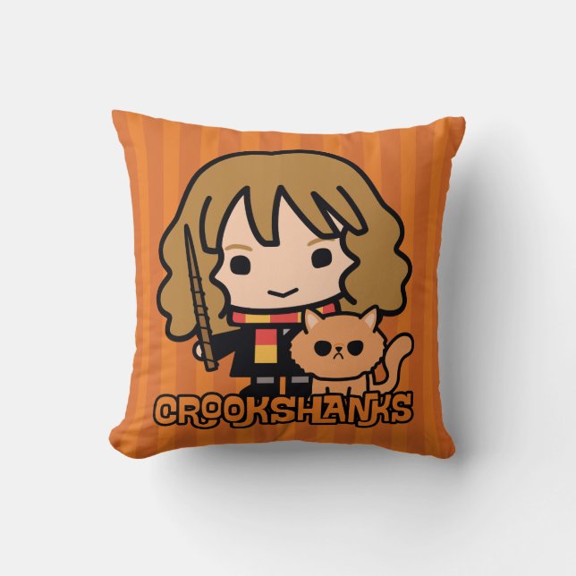 Cojín Decorativo Personalizado Hermione y Crookshanks (Anverso)