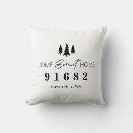 Cojín Decorativo Personalizado Hogar Sweet Home Zip Code